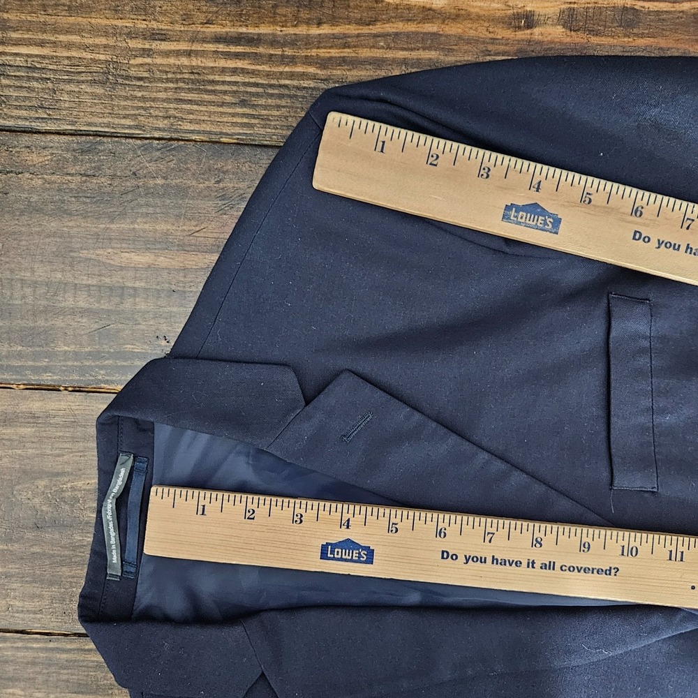 H&M Men's Sport Coat Blazer Two Button Deep‎ Navy Polyester Blend Size 40R SLIM - Picture 4 of 14